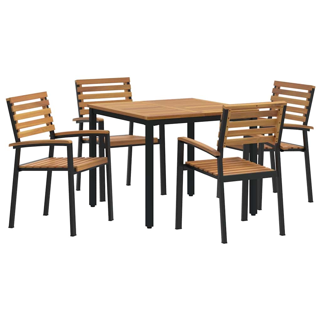 Garden Dining Set 5 pcs Black and brown