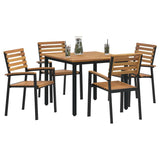 Garden Dining Set 5 pcs Black and brown - Side View