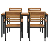 Garden Dining Set 5 pcs Black and brown - Close-Up Angle
