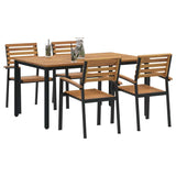 Garden Dining Set 5 pcs Black and brown - Side View