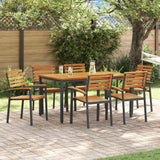 Garden Dining Set 7 pcs Black and brown