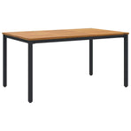 Garden Dining Set 7 pcs Black Solid Acacia Wood