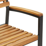 Garden Dining Set 5 pcs Black Solid Acacia Wood