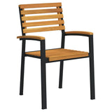 Garden Dining Set 5 pcs Black Solid Acacia Wood