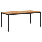Garden Dining Set 7 pcs Black Solid Acacia Wood