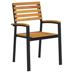 Garden Dining Set 7 pcs Black Solid Acacia Wood
