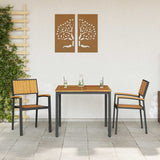 Garden Dining Set 3 pcs Black and brown - Top-Down View