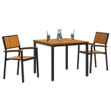 Garden Dining Set 3 pcs Black and brown - Side View