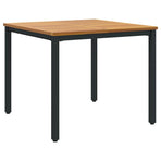 Garden Dining Set 5 pcs Black Solid Acacia Wood