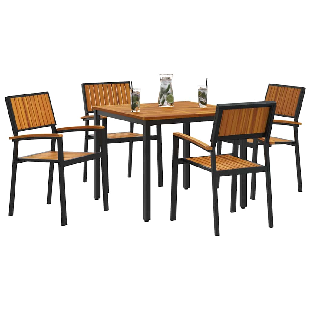 Garden Dining Set 5 pcs Black and brown