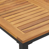 Garden Dining Set 5 pcs Black Solid Acacia Wood
