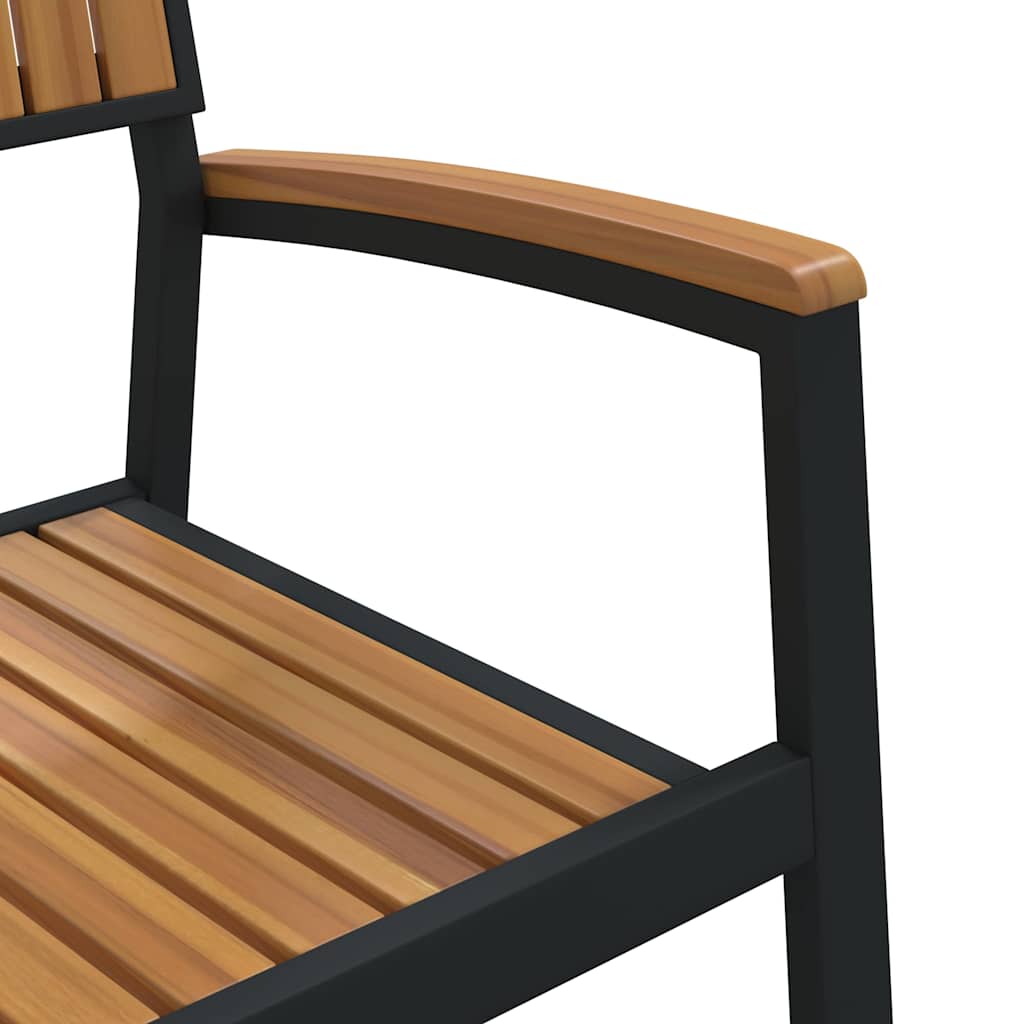 Garden Dining Set 5 pcs Black Solid Acacia Wood