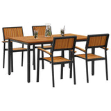 Garden Dining Set 5 pcs Black and brown - Side View