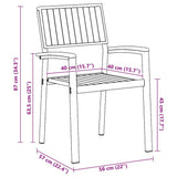 Garden Dining Set 5 pcs Black Solid Acacia Wood