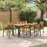 Garden Dining Set 7 pcs Black and brown