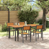 Garden Dining Set 5 pcs Black and brown