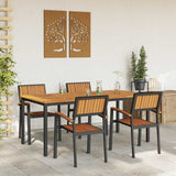 Garden Dining Set 5 pcs Black and brown