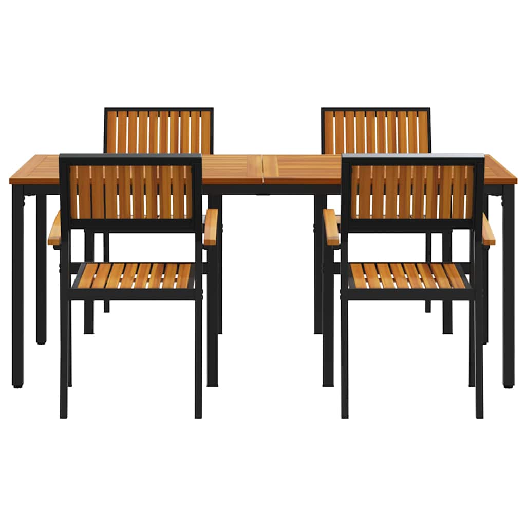 Garden Dining Set 5 pcs Black and brown