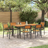 Garden Dining Set 7 pcs Black and brown