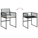 5 Piece Garden Dining Set with Cushions Black Poly Rattan - Top-Down View