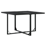 5 Piece Garden Dining Set with Cushions Black Poly Rattan - 45-Degree Angle