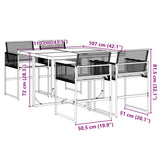 5 Piece Garden Dining Set with Cushions Black Poly Rattan - Extra Image