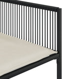 7 Piece Garden Dining Set with Cushions Black Poly Rattan - Close-Up Angle