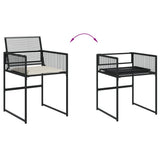 9 Piece Garden Dining Set with Cushions Black Poly Rattan - Top-Down View