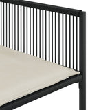9 Piece Garden Dining Set with Cushions Black Poly Rattan - Close-Up Angle