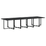 13 Piece Garden Dining Set with Cushions Black Poly Rattan - 45-Degree Angle