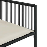 13 Piece Garden Dining Set with Cushions Black Poly Rattan