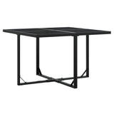 9 Piece Garden Dining Set with Cushions Black Poly Rattan