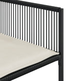 9 Piece Garden Dining Set with Cushions Black Poly Rattan