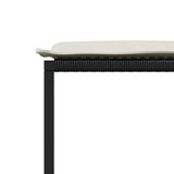 9 Piece Garden Dining Set with Cushions Black Poly Rattan