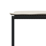 9 Piece Garden Dining Set with Cushions Black Poly Rattan - Extra Image