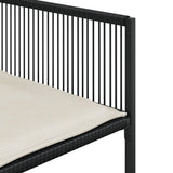 11 Piece Garden Dining Set with Cushions Black Poly Rattan
