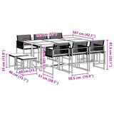 11 Piece Garden Dining Set with Cushions Black Poly Rattan - Extra Image