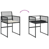 13 Piece Garden Dining Set with Cushions Black Poly Rattan - Top-Down View