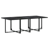 13 Piece Garden Dining Set with Cushions Black Poly Rattan - 45-Degree Angle