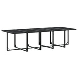 15 Piece Garden Dining Set with Cushions Black Poly Rattan - 45-Degree Angle