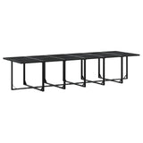 17 Piece Garden Dining Set with Cushions Black Poly Rattan - 45-Degree Angle