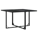 5 Piece Garden Dining Set with Cushions Black Textilene - Side View