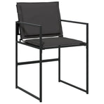7 Piece Garden Dining Set with Cushions Black Textilene