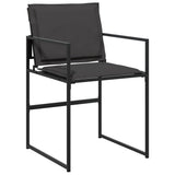 11 Piece Garden Dining Set with Cushions Black Textilene - Top-Down View