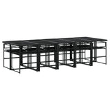 11 Piece Garden Dining Set with Cushions Black Textilene
