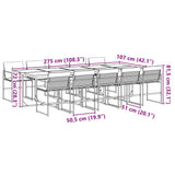 11 Piece Garden Dining Set with Cushions Black Textilene - Extra Image