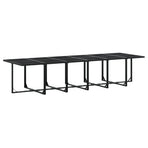 13 Piece Garden Dining Set with Cushions Black Textilene