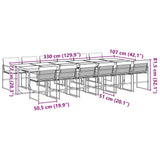 13 Piece Garden Dining Set with Cushions Black Textilene - Extra Image