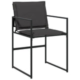11 Piece Garden Dining Set with Cushions Black Textilene - Top-Down View