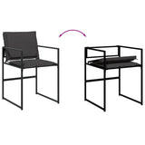 11 Piece Garden Dining Set with Cushions Black Textilene - 45-Degree Angle